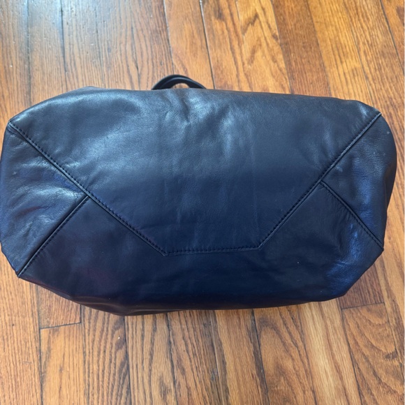 Celine Horizontal Zipper Gusset Cabas Black Lambskin Leather Totes Handbag - Picture 13 of 14